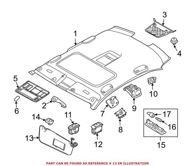 BMW Sun Visor - Driver Side 51167076699